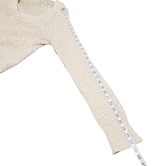 Anthropologie Moth Cotton Wool Alpaca Blend Chunky V-Neck Sweater Sz Medium - Picture 10 of 15